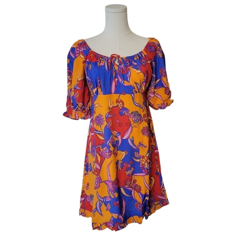 NWT Modcloth Taking a Tropical Twirl‎ Smocked Mini Dress Size Medium